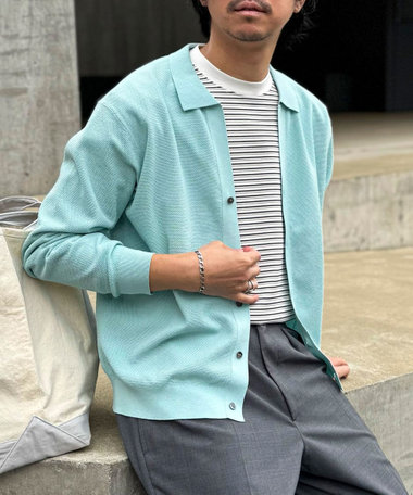 《SERIYA Cotton》吸湿カノコ襟付きカーディガン 26SS