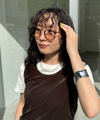 調光レンズメタルテンプルセルメガネ