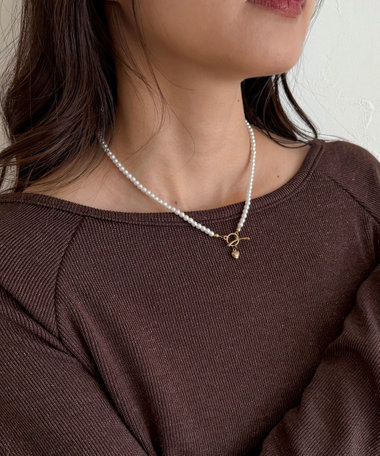 ［WEB限定 SPECIAL PRICE！］ハートチャームマンテルパールチョーカー