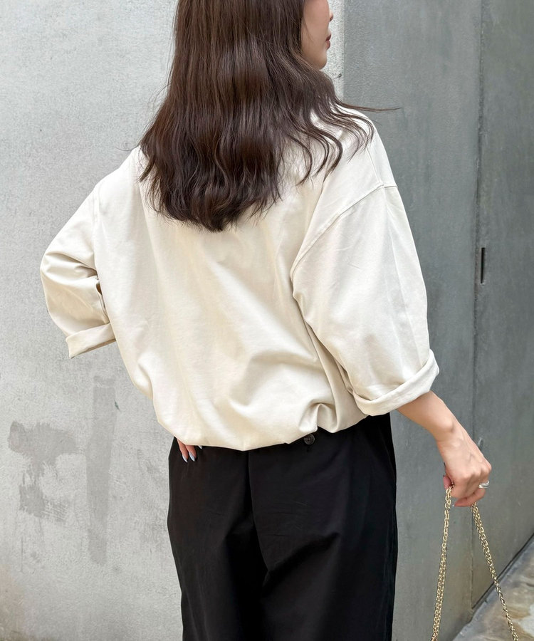 ホースプリント裾ドロストTシャツ