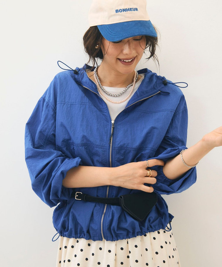 撥水フーディボリュームブルゾン