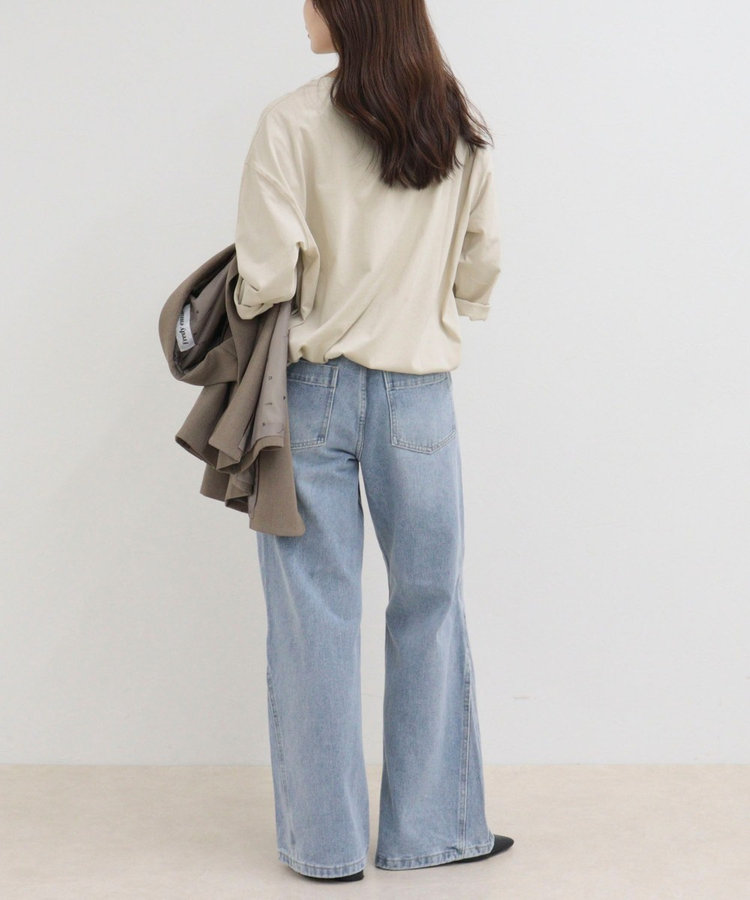 ホースプリント裾ドロストTシャツ