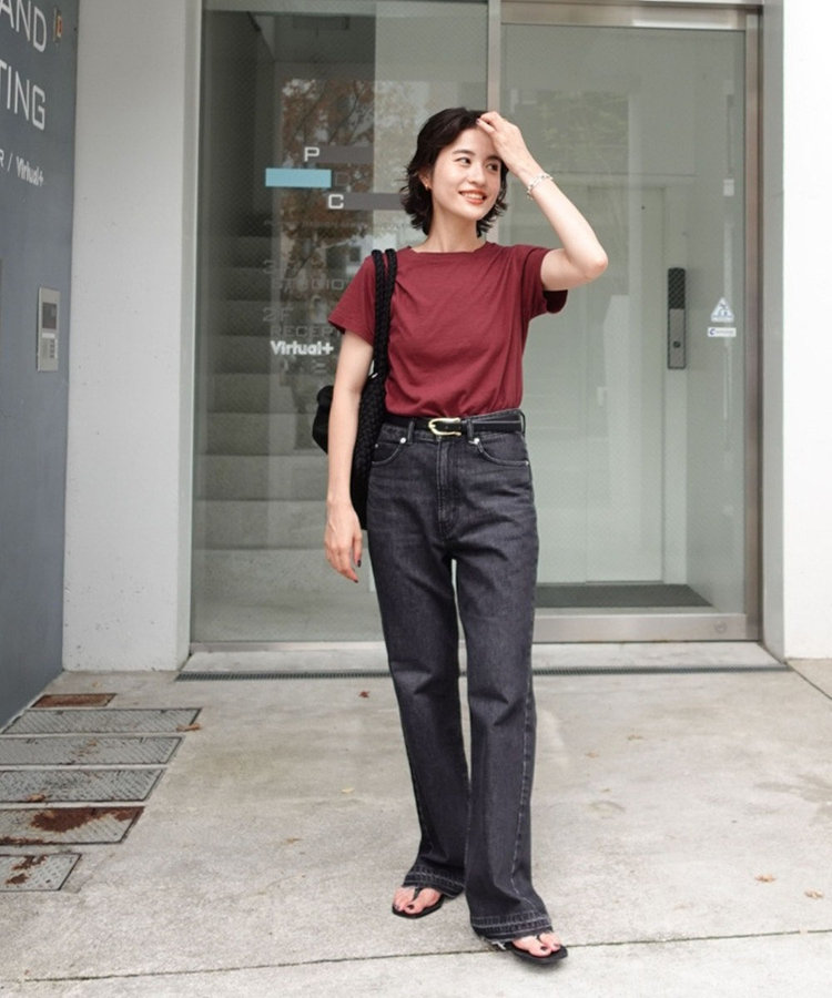 【RM denim】ハイウエストソフトフレアデニム