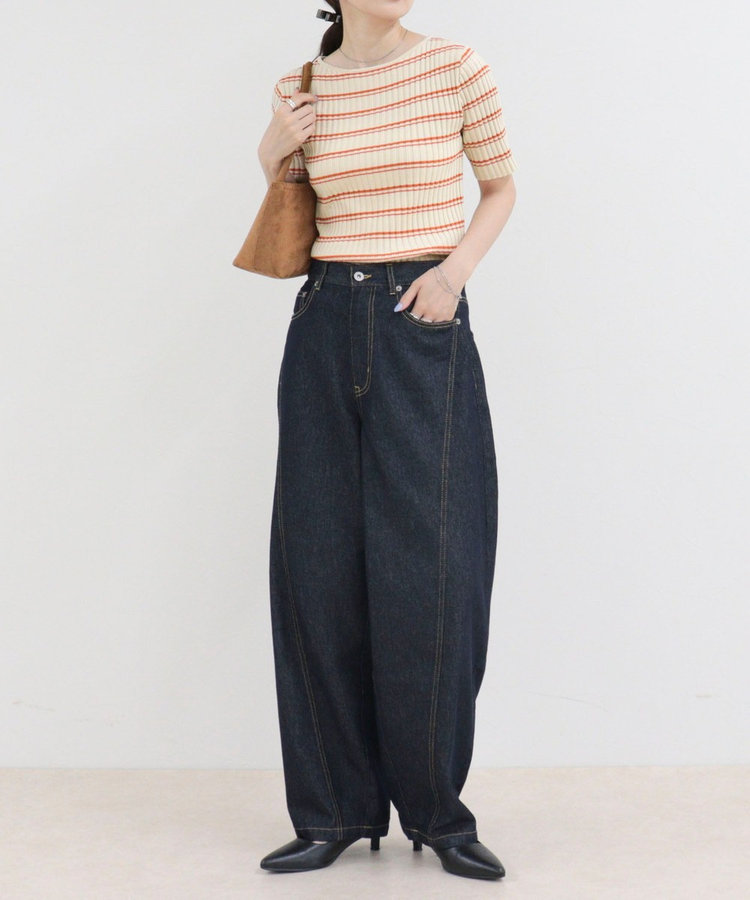 ［WEB限定 SPECIAL SALE！］ボーダーリブニットプルオーバー