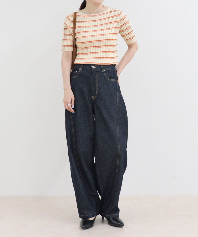［WEB限定 SPECIAL SALE！］ボーダーリブニットプルオーバー