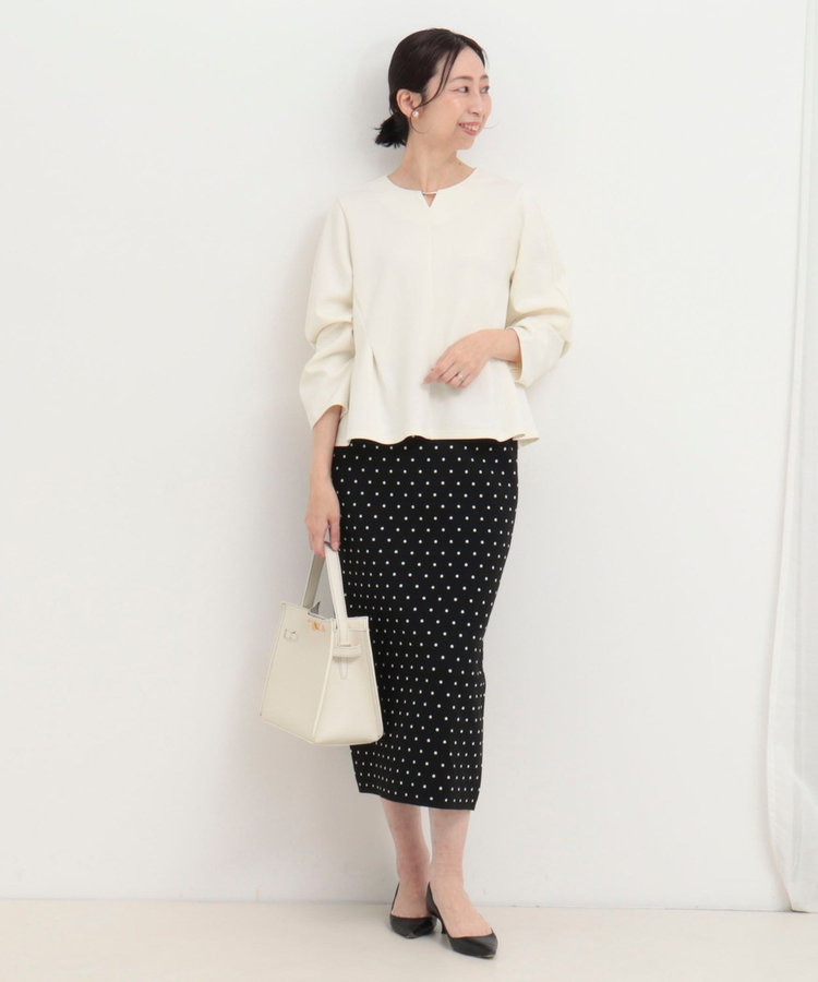 【WEB限定 GW SPECIAL PRICE】《セットアップ対応》エステルニットドットスカート