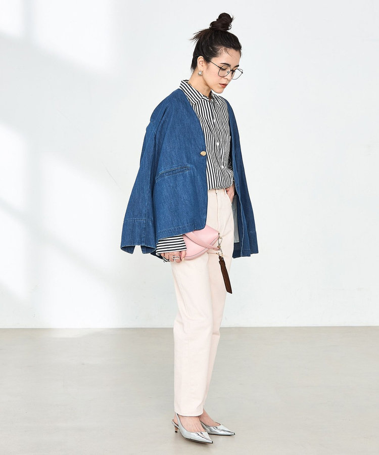 RM denim】刺繍入りジャケット風デニムシャツ（5-0038-1-01-002
