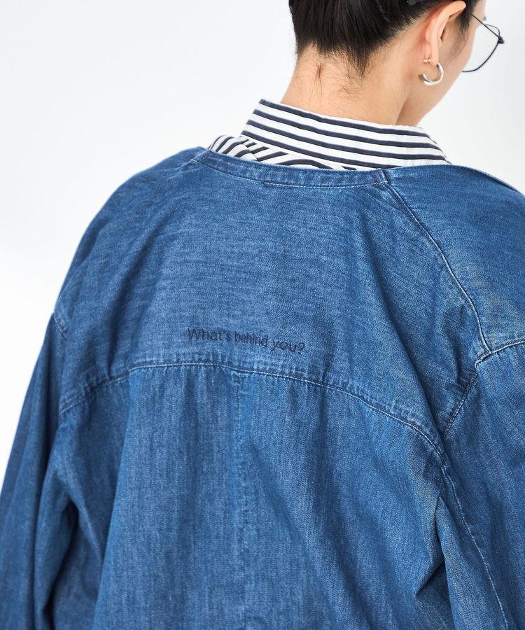 RM denim】刺繍入りジャケット風デニムシャツ（5-0038-1-01-002