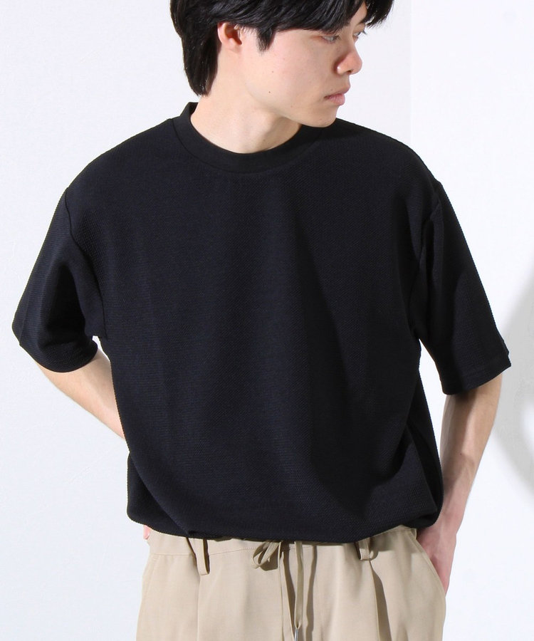 ＜ALLOWED TO UNFOLD＞ケーブルジャガード　ロールVネック長袖 AMBIDEX Store △○シャーリングドットパネルジャガード