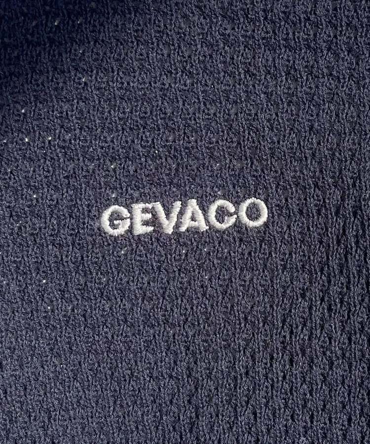 【GEVACO】コットンすかし編みニットポロシャツ