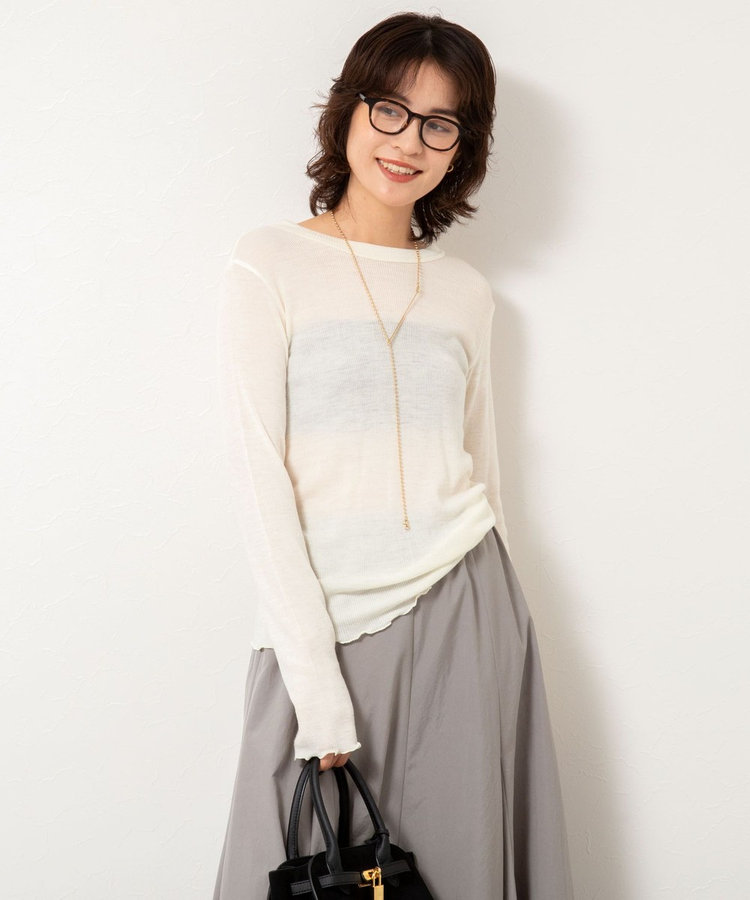 セカンドノーリーズ（2nd NOLLEY’S）/MY STANDARD ウォッシャブルリブクルーネックロンT MY STANDARD ウォッシャブルリブクルーネックロンT（5-0036-5-03-008