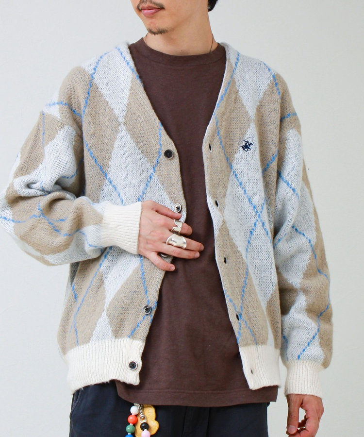 【実績品番/UNISEX】【BHPC】モヘヤタッチニットカーディガン