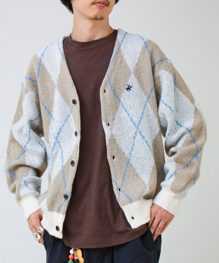 【実績品番/UNISEX】【BHPC】モヘヤタッチニットカーディガン