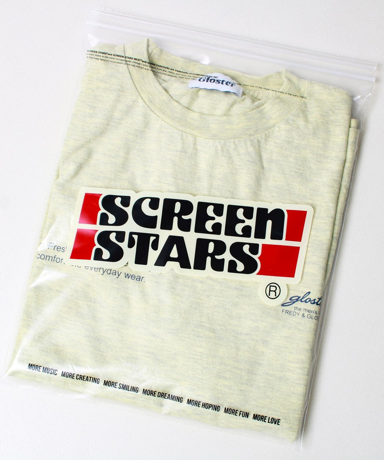 【SCREEN STARS/スクリーンスターズ】杢ボディ染め 配色ロゴ クルーネックカラーＴシャツ