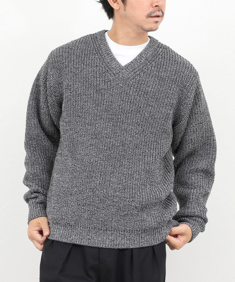 BATONER/バトナー】別注SOLIDWOOL V NECK KNIT ソリッドウール Vネック