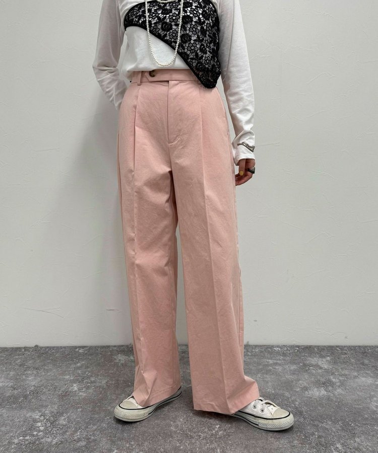 【お気に入り急上昇！/低身長サイズ34有り】チノタックパンツ