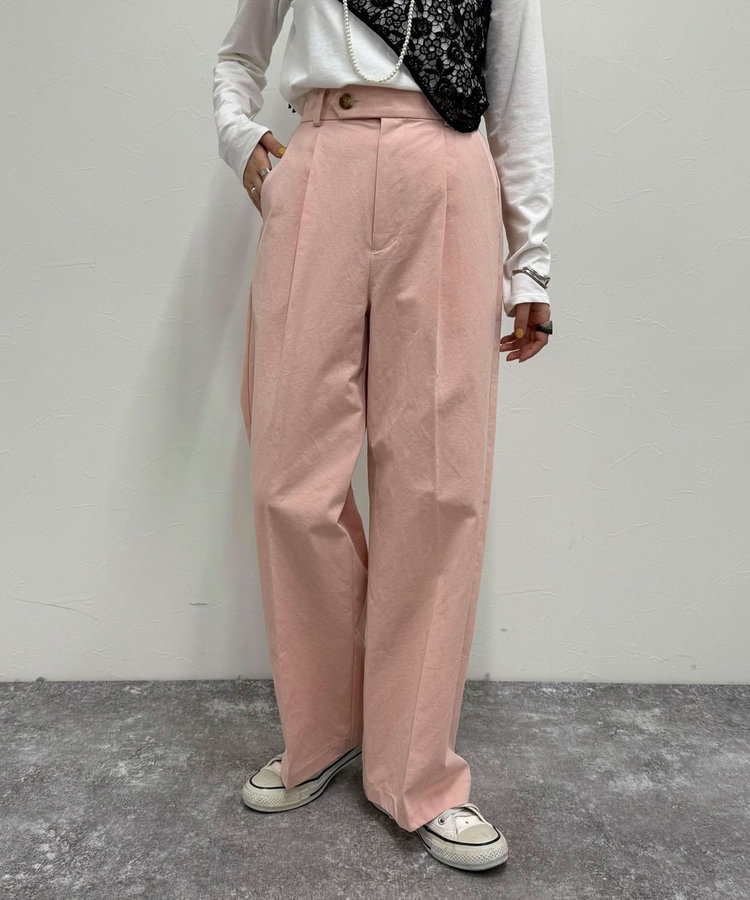 【お気に入り急上昇！/低身長サイズ34有り】チノタックパンツ