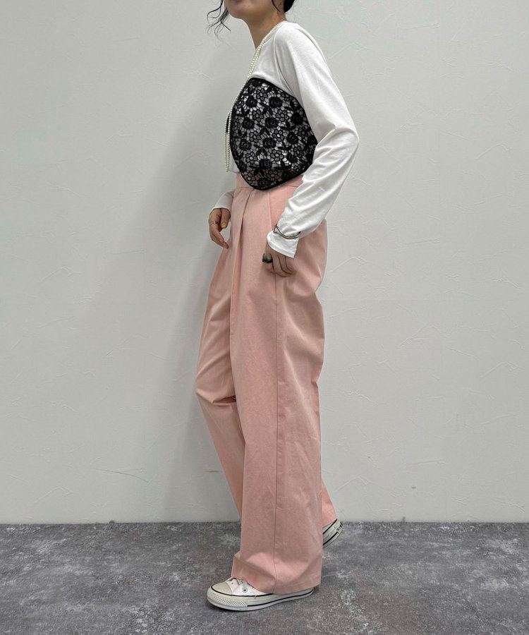 【お気に入り急上昇！/低身長サイズ34有り】チノタックパンツ