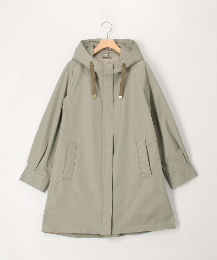 coat-02050 マフラー付き ノーカラー ウール コート リバー