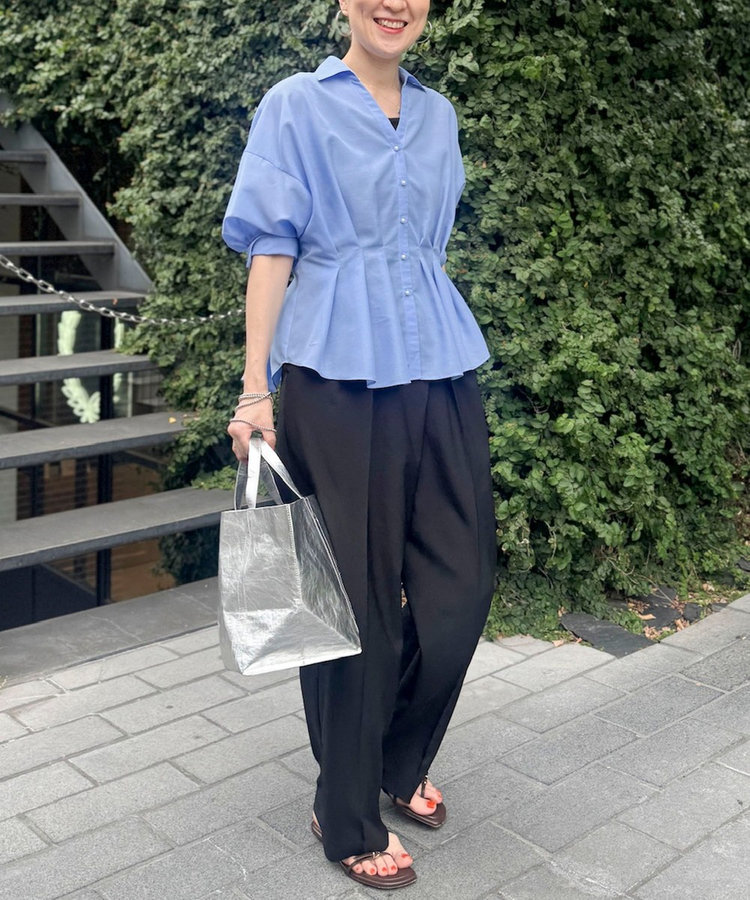 ［WEB限定 SPECIAL SALE！］《接触冷感》【BECシリーズ】ウォッシャブルシアースキッパータック半袖ブラウス
