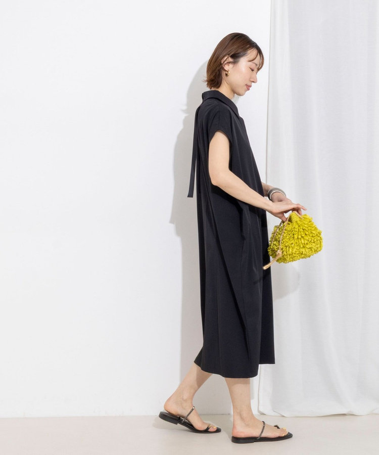 ［WEB限定 SPECIAL SALE！］ウォッシャブル襟付きコクーンワンピース