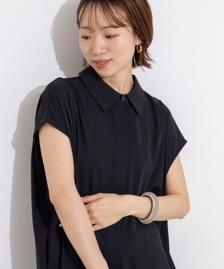［WEB限定 SPECIAL SALE！］ウォッシャブル襟付きコクーンワンピース