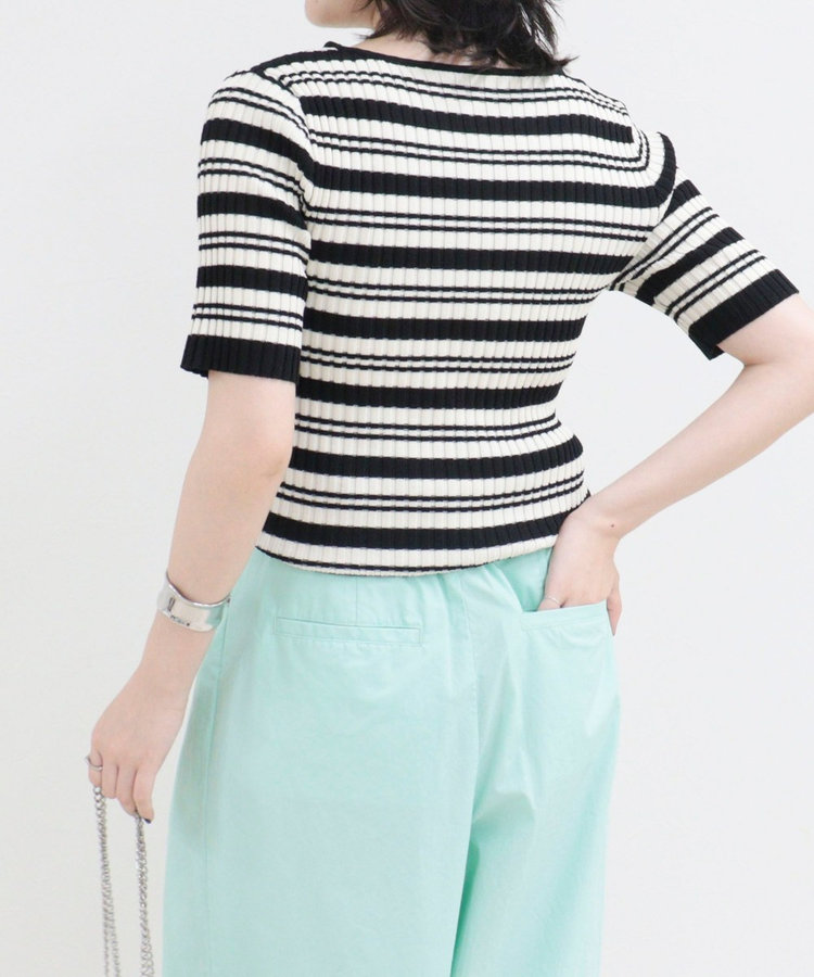［WEB限定 SPECIAL SALE！］ボーダーリブニットプルオーバー