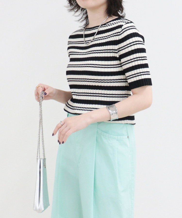 ［WEB限定 SPECIAL SALE！］ボーダーリブニットプルオーバー