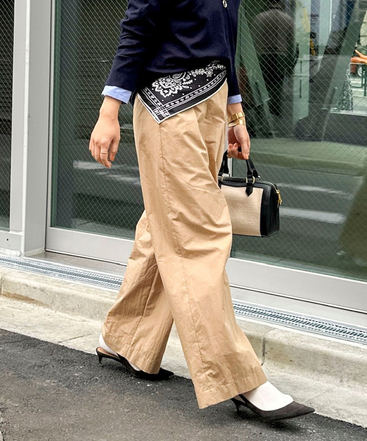 【一部WEB限定サイズ】ウォッシャブル撥水ワイドラップパンツ