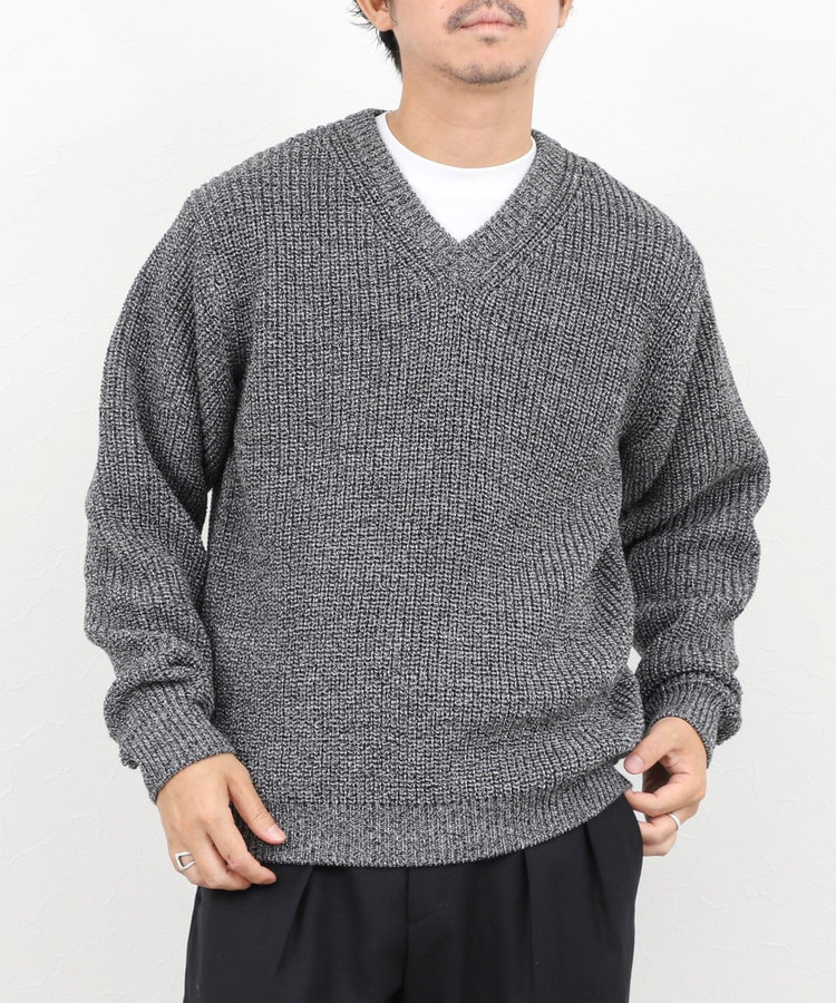 BATONER/バトナー】別注SOLIDWOOL V NECK KNIT ソリッドウール Vネック