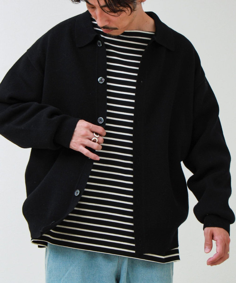 Collared wool JK 衿付きニットカーディガン（6-0092-3-52-053