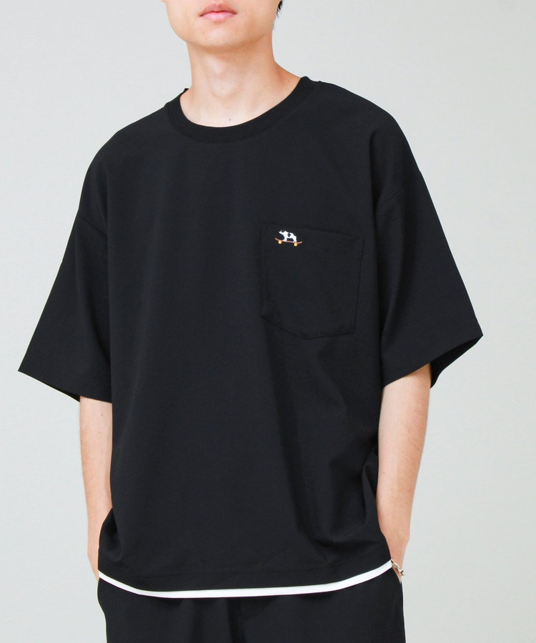 【フレブル刺繍/セットアップ対応】カラミ織りTEE フェイクレイヤード