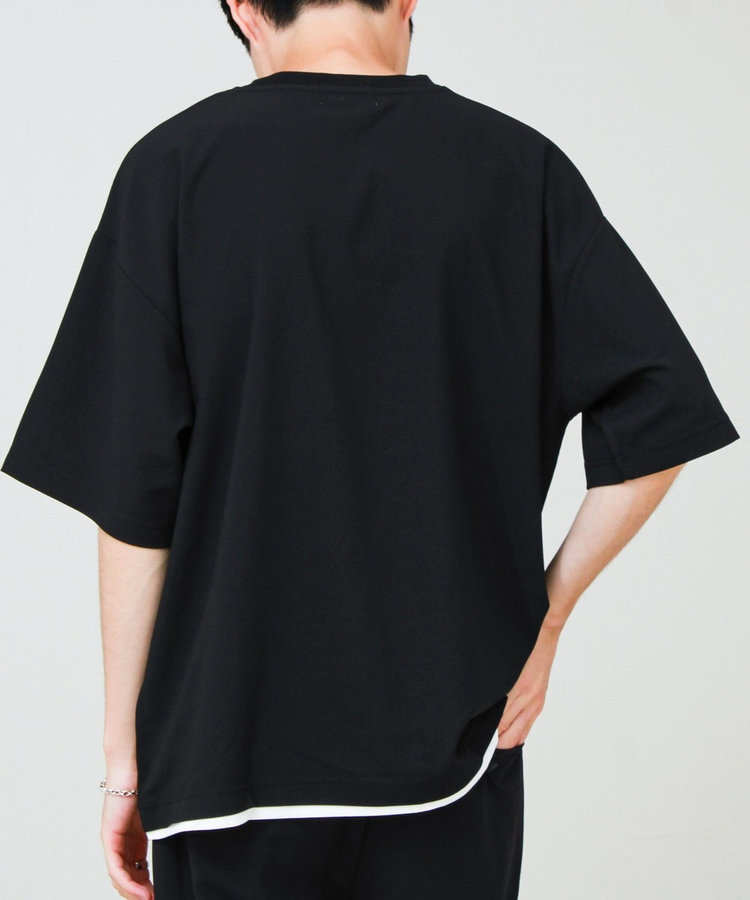 【フレブル刺繍/セットアップ対応】カラミ織りTEE フェイクレイヤード