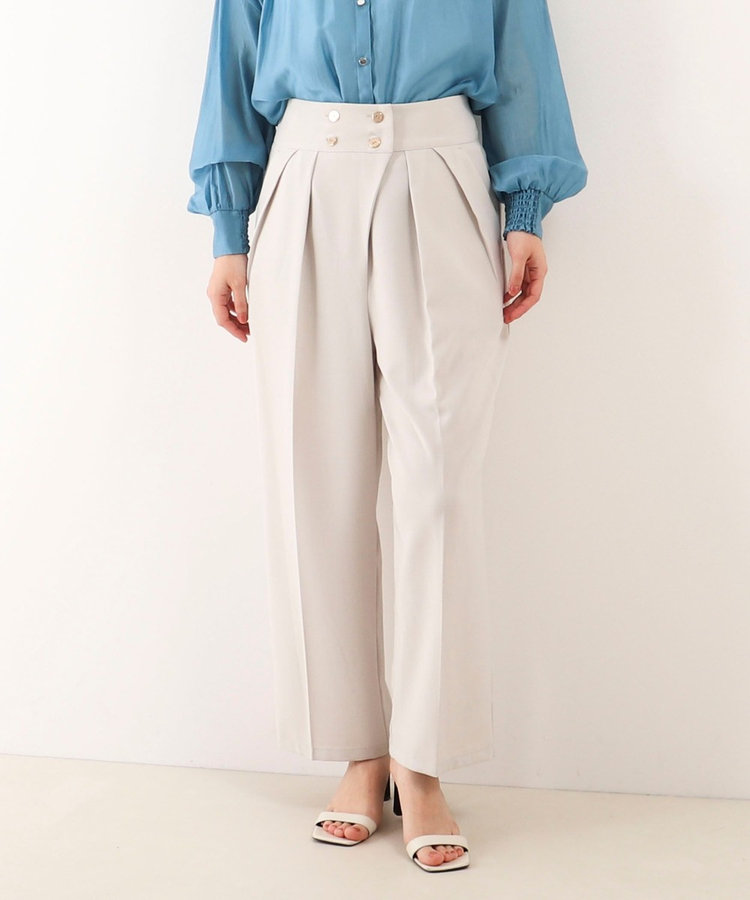 祝開店！大放出セール開催中 OUTLET限定 SALE！］麻調ストレッチダブルブレストパンツ TIME パンツ