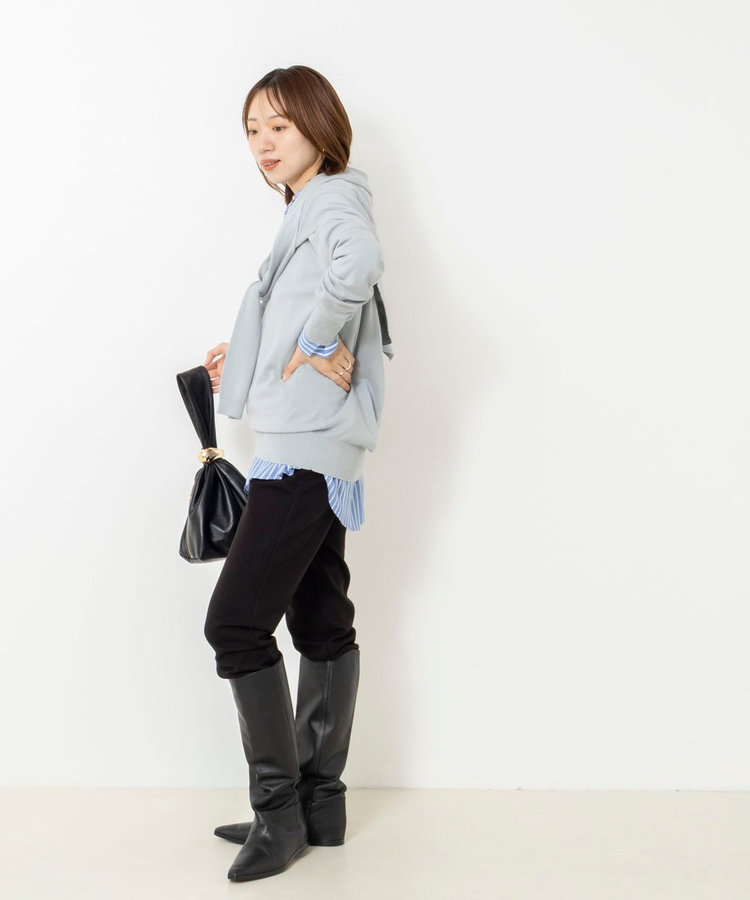 【 SHOP PRESS二見別注カラー】レイヤードピース付きVネックプルオーバー