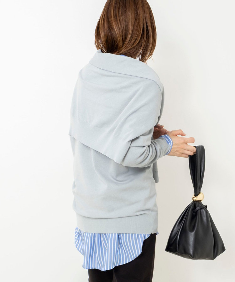 【 SHOP PRESS二見別注カラー】レイヤードピース付きVネックプルオーバー