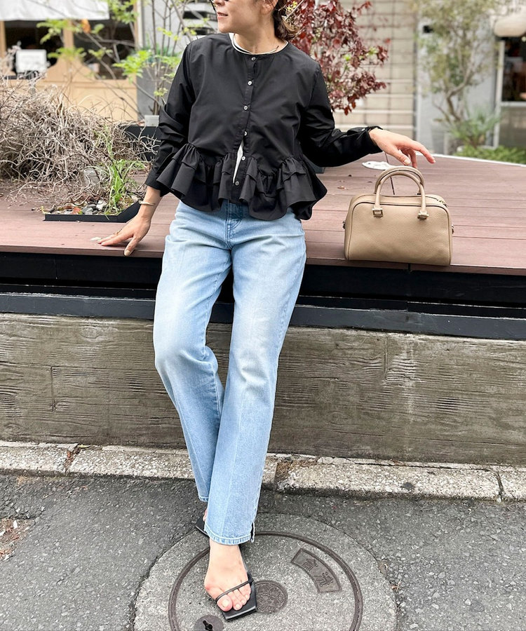 《5サイズ展開》【RM denim】センタープレス裾デザインデニム