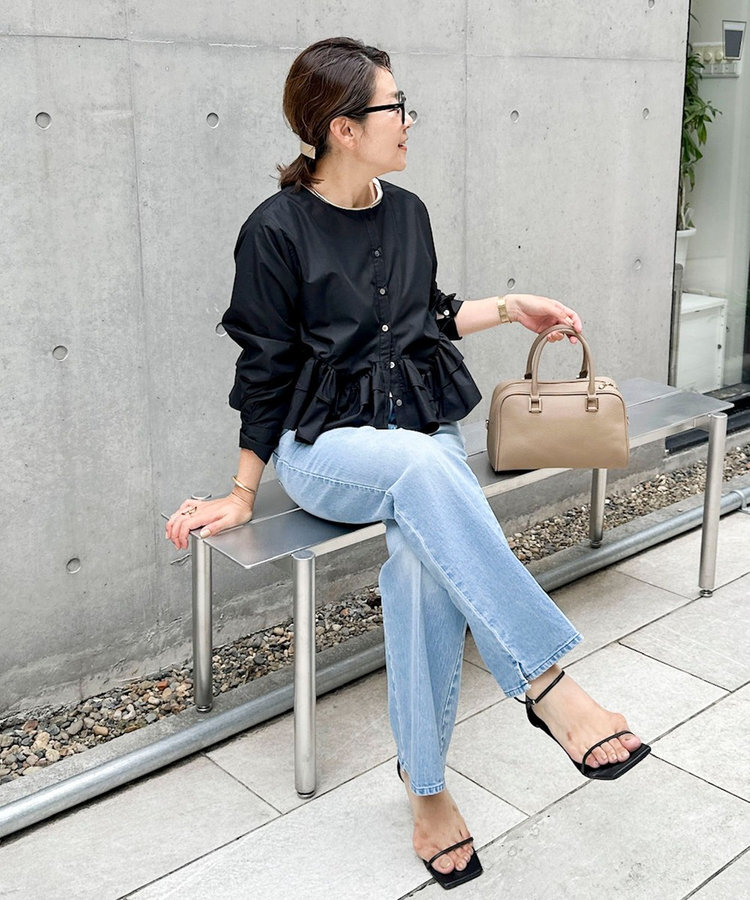 《5サイズ展開》【RM denim】センタープレス裾デザインデニム