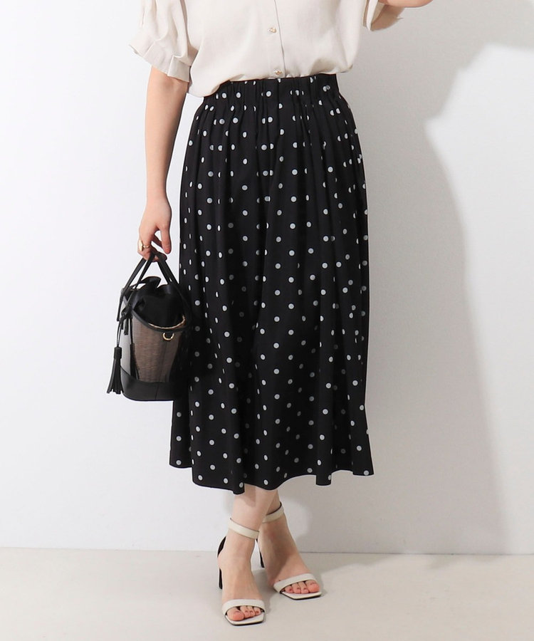 会員限定 BLACK FRIDAY対象］リバーシブルタフタドットスカート（5
