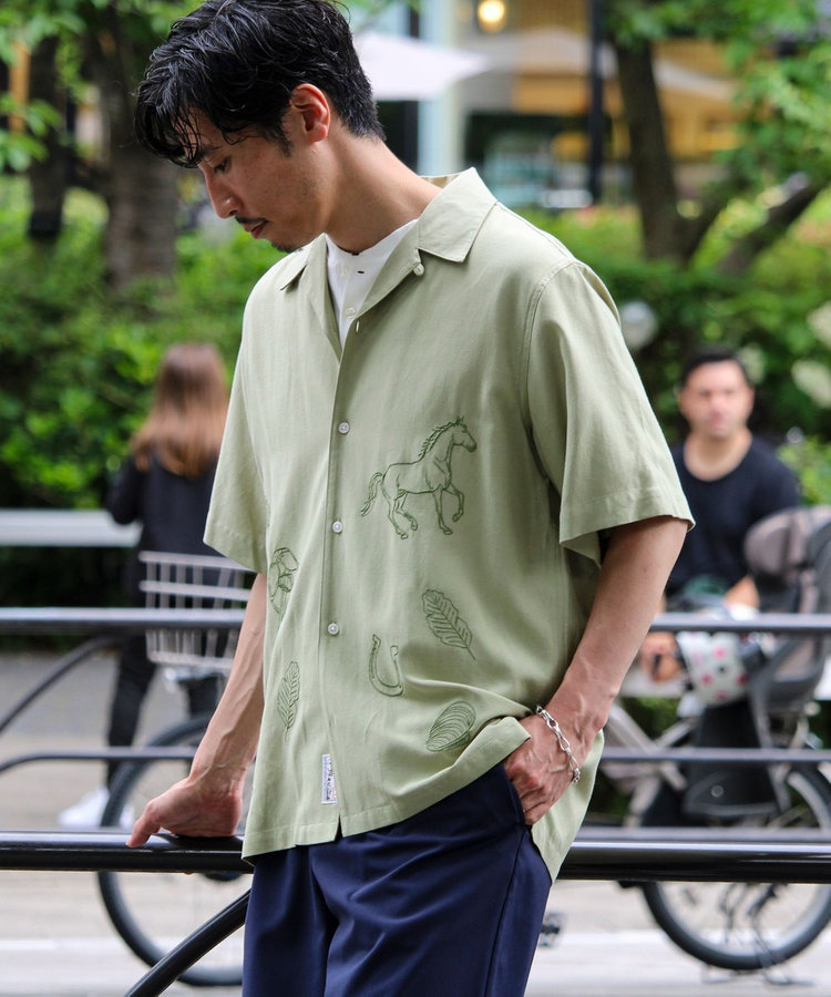 ［WEB限定 SPECIAL SALE！］【GEVACO/ゲバコ】刺繍オープンカラーシャツ
