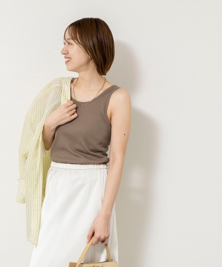［WEB限定 SPECIAL SALE！］ウォッシャブルカップ付きリブタンクトップ