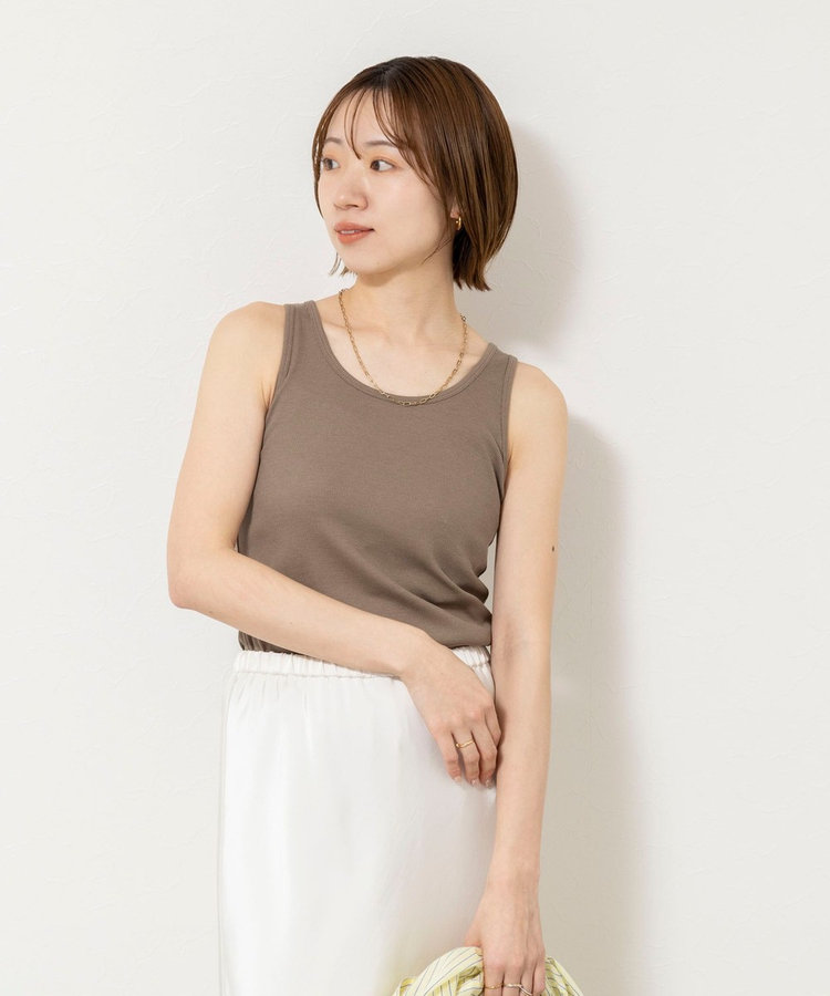 ［WEB限定 SPECIAL SALE！］ウォッシャブルカップ付きリブタンクトップ