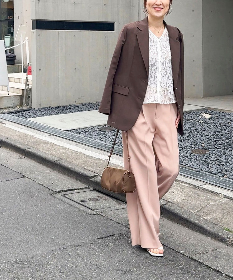 ウォッシャブル強撚ツイルワイドパンツ