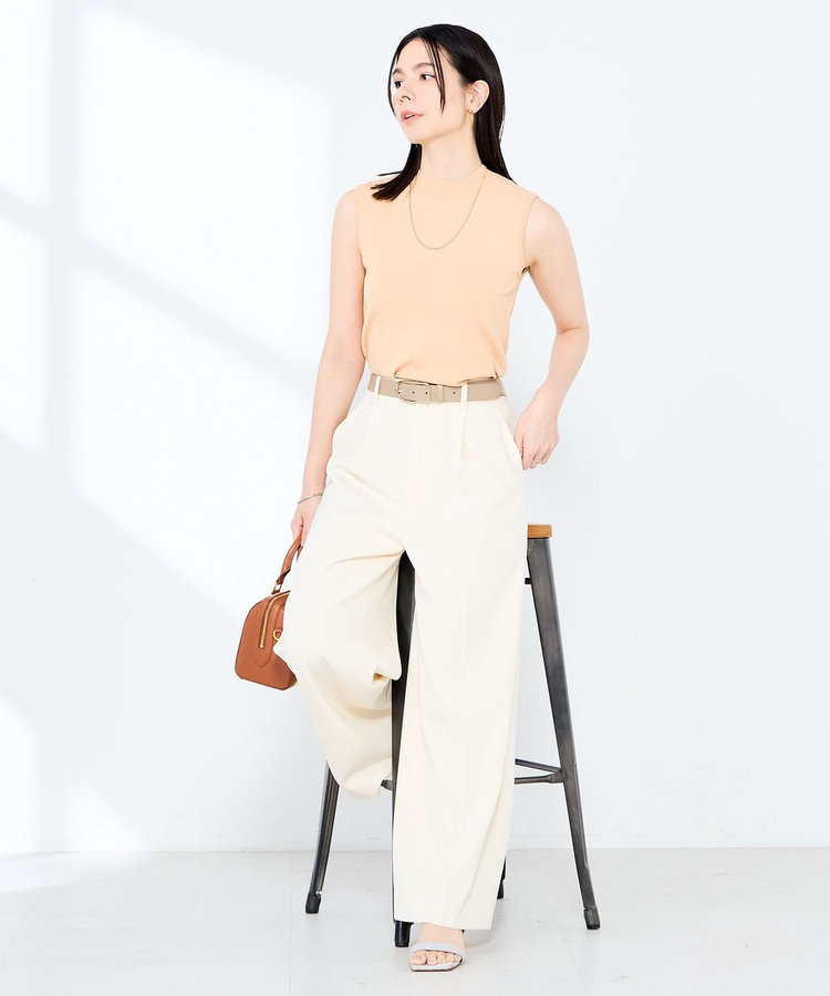 ウォッシャブル強撚ツイルワイドパンツ
