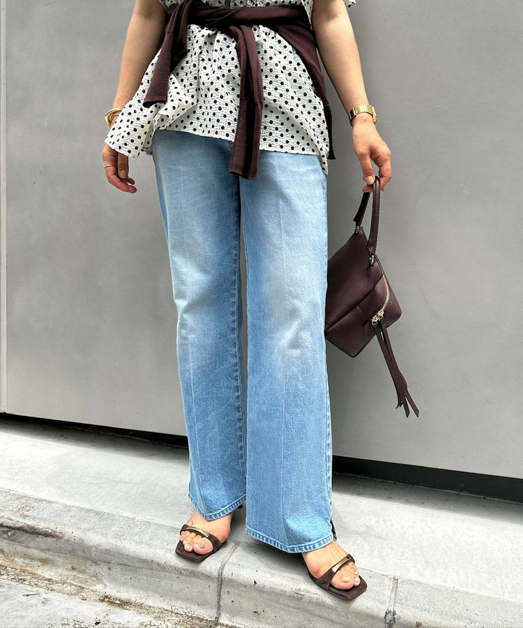 《5サイズ展開》【RM denim】センタープレス裾デザインデニム