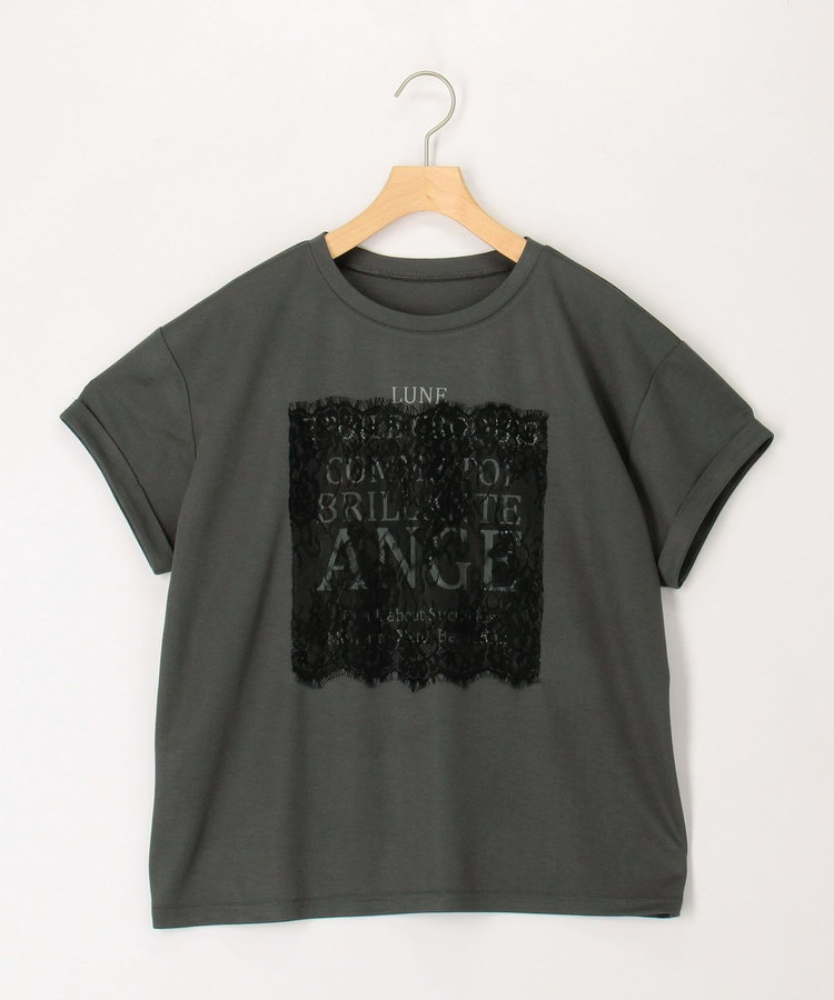 ロゴ＋レースTシャツ