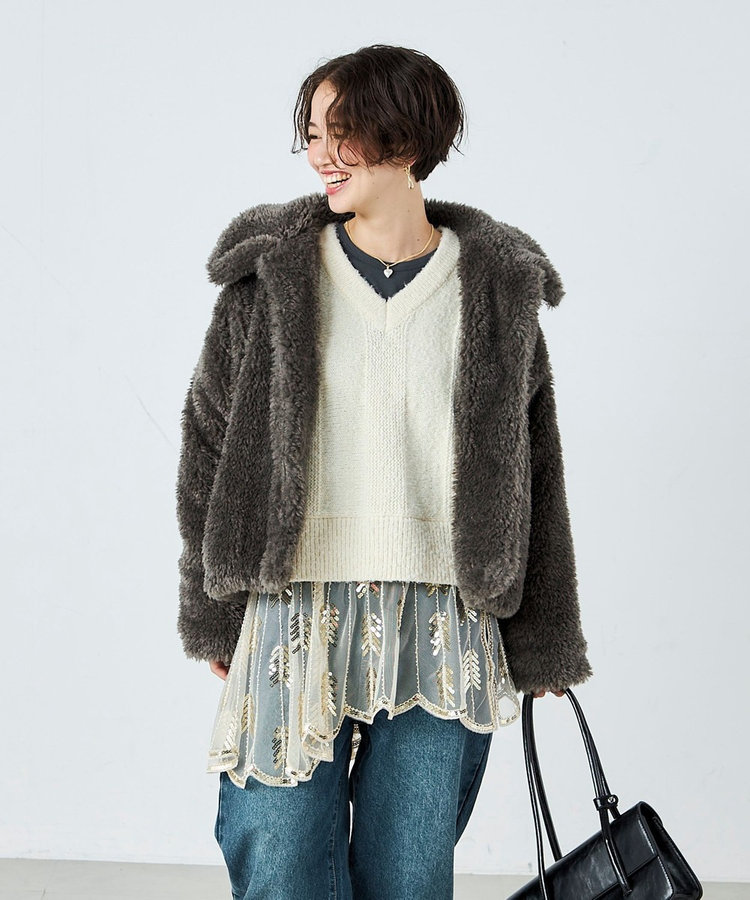 フェイクファーコート（4-0021-7-28-001）｜fredy emue(フレディ