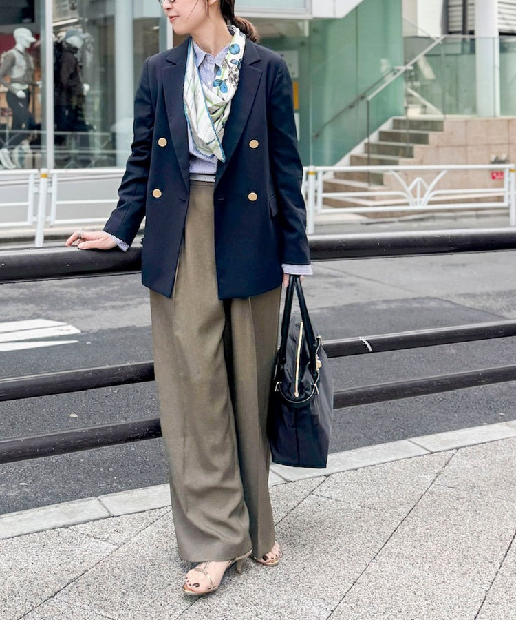 ウォッシャブルラップ風ワイドパンツ