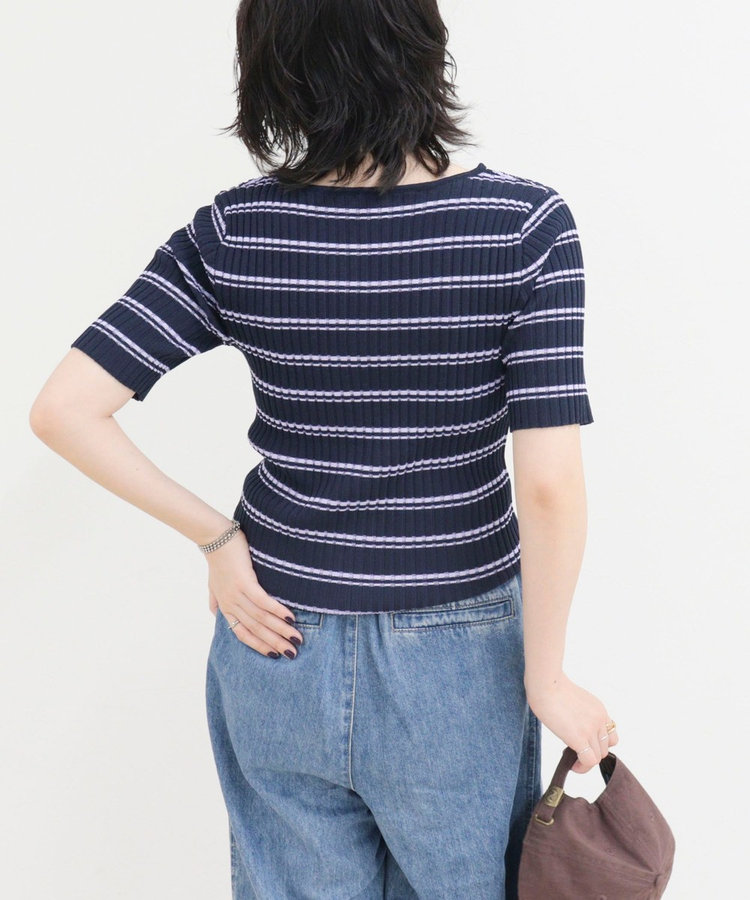 ［WEB限定 SPECIAL SALE！］ボーダーリブニットプルオーバー