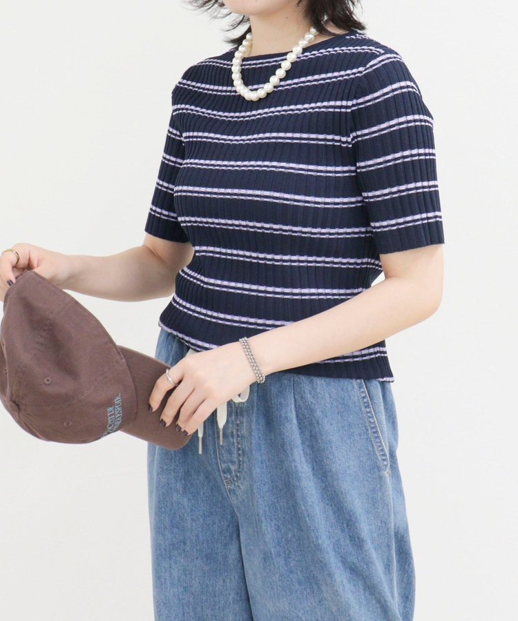 ［WEB限定 SPECIAL SALE！］ボーダーリブニットプルオーバー